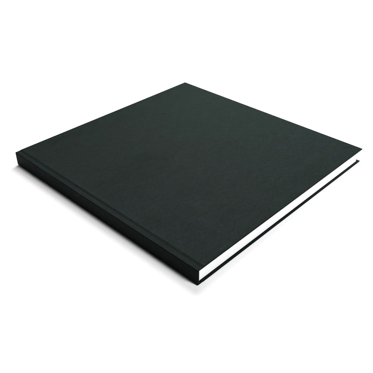 8 x 8 Square Sketchbook | 140gsm White Cartridge, 46 Leaves | Casebound Black Cover