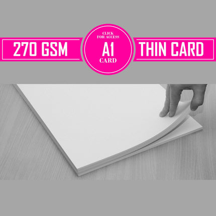 270gsm Thin Card  (Pack of 50 Sheets)