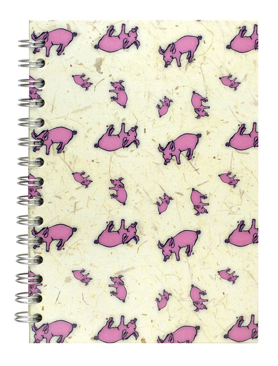 A5 Posh Patterned Cappuccino Pig -  Brown 180 gsm Cartridge Paper 30 leaves Portrait